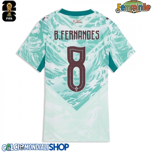 Maglie da calcio Portogallo Bruno Fernandes #8 Seconda Maglia Femminile Mondiali 2026  Manica Corta